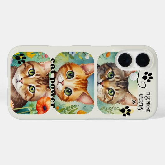 Cat Power Funny Purring Device Phone Case (Rückseite (Horizontal))