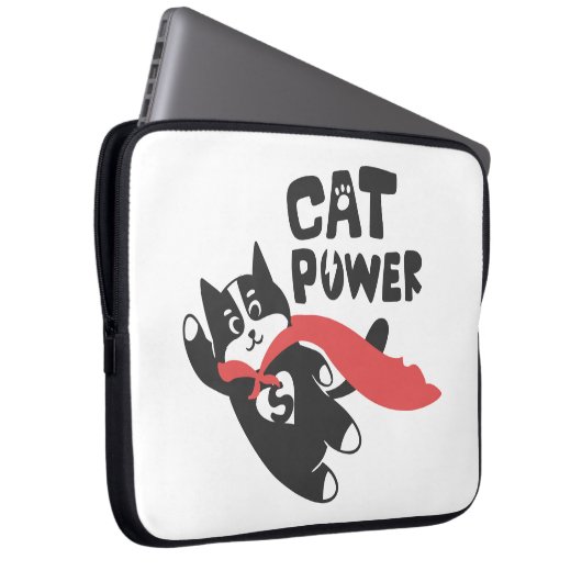 Cat Power - Hintergrundfarbe auswählen Laptopschutzhülle (Vorne Rechts)