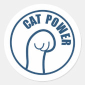 Cat Power Runder Aufkleber (Vorderseite)