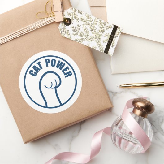 Cat Power Runder Aufkleber (Schenken)