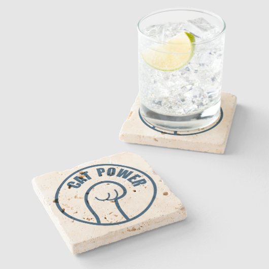 Cat Power Steinuntersetzer (Seitenansicht)