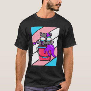 Cat Pride Colors Transgender Flag Lgbtq Stolz Verb T-Shirt