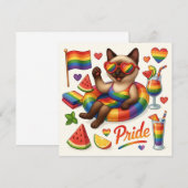 Cat Pride Paws Cat inspiriert Pride LGBTQ Einladung (Vorne/Hinten)