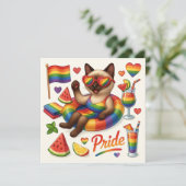 Cat Pride Paws Cat inspiriert Pride LGBTQ Einladung (Stehend Vorderseite)