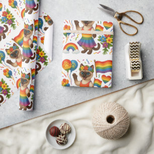 Cat Pride Paws Cat inspiriert Pride LGBTQ Geschenkpapier