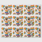 Cat Pride Paws Cat inspiriert Pride LGBTQ Geschenkpapier (Flach)