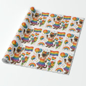 Cat Pride Paws Cat inspiriert Pride LGBTQ Geschenkpapier (Ungerollt)