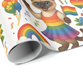 Cat Pride Paws Cat inspiriert Pride LGBTQ Geschenkpapier (Rolleneckpunkt)