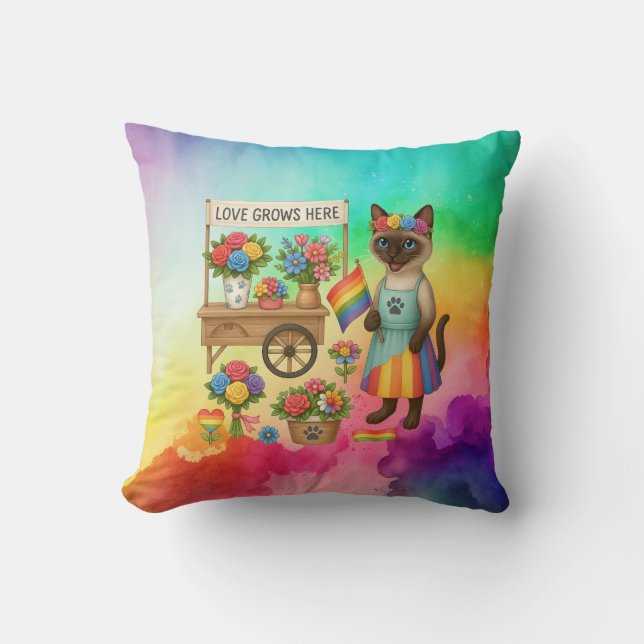 Cat Pride Paws Cat inspiriert Pride LGBTQ Kissen (Vorderseite)
