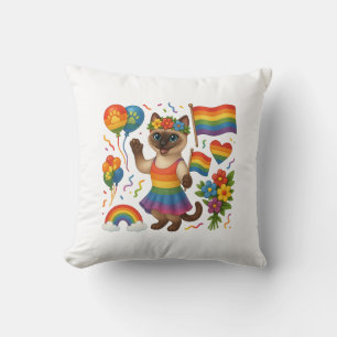 Cat Pride Paws Cat inspiriert Pride LGBTQ Kissen