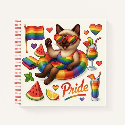 Cat Pride Paws Cat inspiriert Pride LGBTQ Notizblock (Vorderseite)