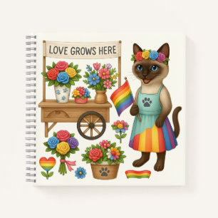 Cat Pride Paws Cat inspiriert Pride LGBTQ Notizblock