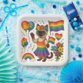 Cat Pride Paws Cat inspiriert Pride LGBTQ Pappteller (Party)