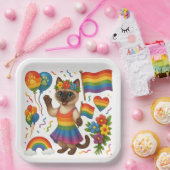 Cat Pride Paws Cat inspiriert Pride LGBTQ Pappteller (Party)