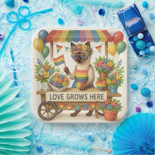 Cat Pride Paws Cat inspiriert Pride LGBTQ Pappteller (Party)