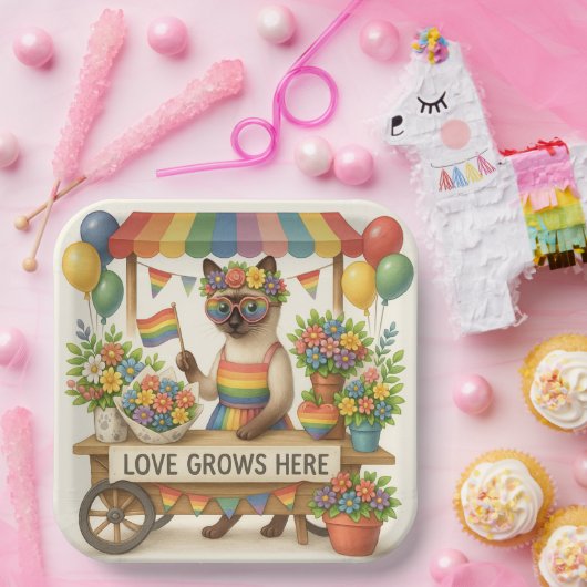 Cat Pride Paws Cat inspiriert Pride LGBTQ Pappteller (Party)