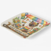 Cat Pride Paws Cat inspiriert Pride LGBTQ Pappteller (Gewinkelt)