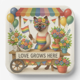 Cat Pride Paws Cat inspiriert Pride LGBTQ Pappteller