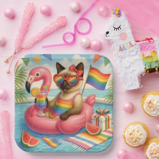 Cat Pride Paws Cat inspiriert Pride LGBTQ Pappteller (Party)