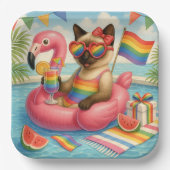 Cat Pride Paws Cat inspiriert Pride LGBTQ Pappteller (Vorderseite)