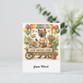 Cat Pride Paws Cat inspiriert Pride LGBTQ Postkarte (Stehend Vorderseite)