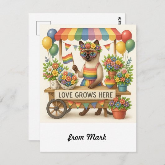 Cat Pride Paws Cat inspiriert Pride LGBTQ Postkarte (Vorne/Hinten)