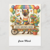 Cat Pride Paws Cat inspiriert Pride LGBTQ Postkarte (Vorderseite)