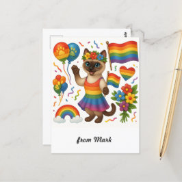 Cat Pride Paws Cat inspiriert Pride LGBTQ Postkarte