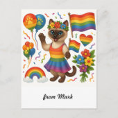 Cat Pride Paws Cat inspiriert Pride LGBTQ Postkarte (Vorderseite)