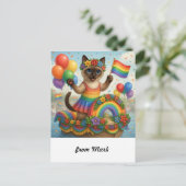 Cat Pride Paws Cat inspiriert Pride LGBTQ Postkarte (Stehend Vorderseite)