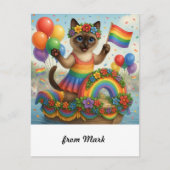 Cat Pride Paws Cat inspiriert Pride LGBTQ Postkarte (Vorderseite)