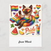 Cat Pride Paws Cat inspiriert Pride LGBTQ Postkarte (Vorderseite)