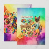 Cat Pride Paws Cat inspiriert Pride LGBTQ Postkarte (Vorne/Hinten)