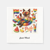 Cat Pride Paws Cat inspiriert Pride LGBTQ Serviette (Vorderseite)