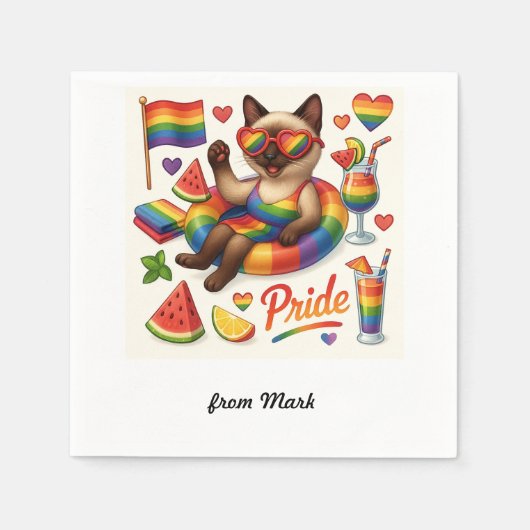 Cat Pride Paws Cat inspiriert Pride LGBTQ Serviette (Vorderseite)