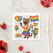 Cat Pride Paws Cat inspiriert Pride LGBTQ Serviette (Beispiel)