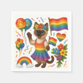Cat Pride Paws Cat inspiriert Pride LGBTQ Serviette (Vorderseite)