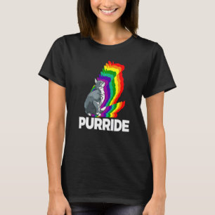 Cat Pride Purride Cat Rainbow Color Cat Kitten T-Shirt