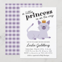 Cat Princess Baby Dusche Lila