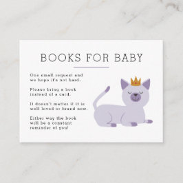 Cat Princess Book Request Baby Dusche Begleitkarte