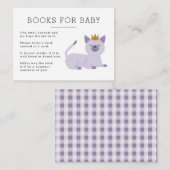 Cat Princess Book Request Baby Dusche Begleitkarte (Vorne/Hinten)
