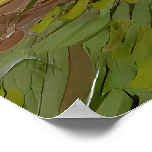 Cat Print Vincent Van Gogh Wheatfield mit Crows Poster (Ecke)