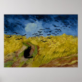 Cat Print Vincent Van Gogh Wheatfield mit Crows Poster (Vorne)