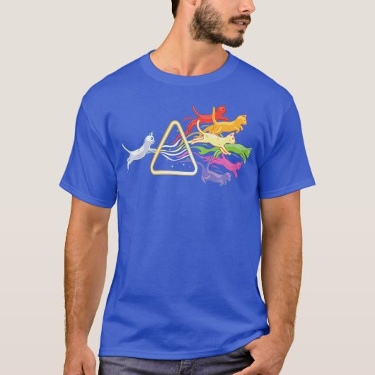 Cat Prism Rainbow Light Funny Physical Science T-Shirt (Vorderseite)