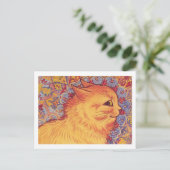 Cat Profile Illustration Louis Wain Postkarte (Stehend Vorderseite)