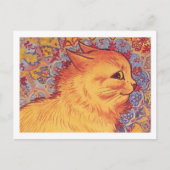 Cat Profile Illustration Louis Wain Postkarte (Vorderseite)