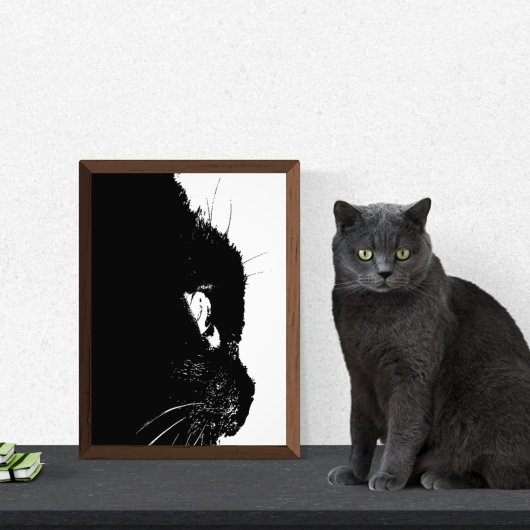 Cat Profile Silhouette Abstrakt, ungerahmt Fotodruck