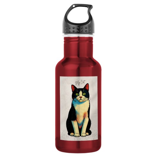Cat Psiu Edelstahlflasche (Vorderseite)