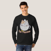 Cat Puccino Cappuccino Cat Kitten Kaffee trinken T-Shirt (Vorne ganz)