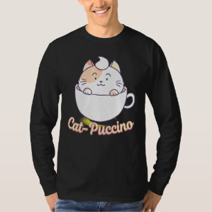 Cat Puccino Cappuccino Cat Kitten Kaffee trinken T-Shirt
